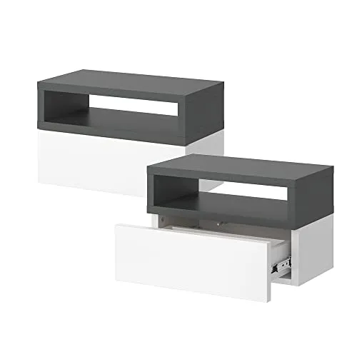 Vicco Nachtschrank Urbano 2er Set, Anthrazit von Vicco
