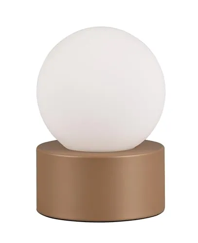 Reality Leuchten Schreibtischlampe COUNTESS - Schreibtischlampe mit elegantem Glas-Kugel Design, On/Off Touch Steuerung und energiesparlicher LED-Option für eine gemütliche Lichtstimmung.