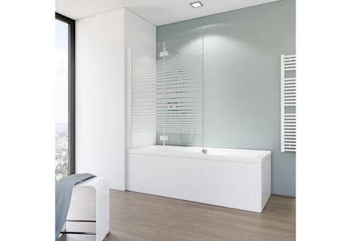 Schulte Badewannenfaltwand Komfort 2-teilig, 112 x 140 cm - Duschtrennwand aus 5 mm Sicherheitsglas mit optimierter Elementaufteilung, ideal für schmale Wannen. Einfache Montage und flexibles Pendelsystem für maximalen Komfort.