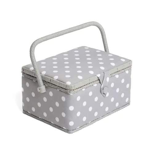 Hobbygift Nähkästchen Grau mit Punkten von Hobby Gift