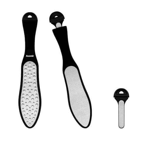 Auxmir Hornhautentferner Hornhautfeile Upgrade, 3 in 1 Grobe Feine Mini Hornhauthobel für Fußpflege, Doppelseitig Edelstahl Fußfeile Hornhautraspel, Professionelle Pediküre zum Hornhaut Entfernen