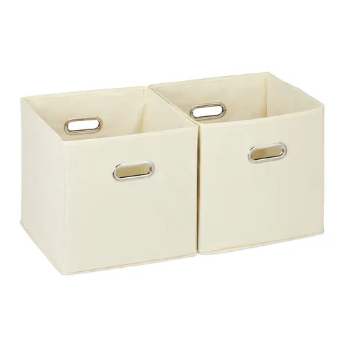 Faltbare Aufbewahrungsbox quadratisch - Praktische Ordnungsbox in Beige, ideal für vielseitige Aufbewahrung und platzsparend faltbar. Perfekt für ein ordentliches Zuhause!