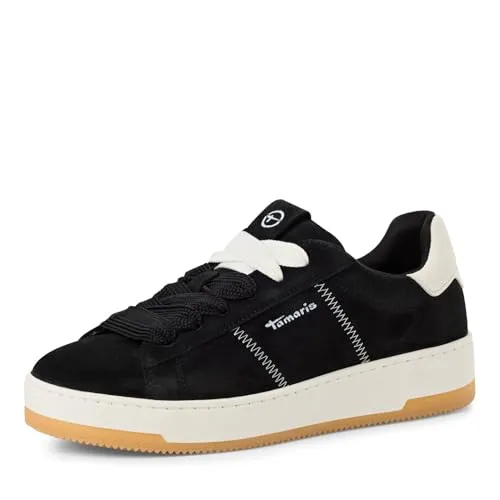 Tamaris Sneaker Schwarz - Damen-Sneaker mit gut gepolsterter Decksohle und rutschhemmender Laufsohle für hohen Tragekomfort, ideal für den Alltag.