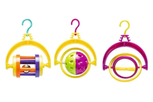 Beeztees Sittichspielzeug - Vogelspielzeug - Mit Clip - Farblich Sortiert - 10x8 cm