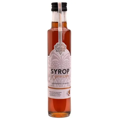 SCHRONISKO BUKOWINA Winterbirnensirup 250 ml – 36% Birnensaft | Mit Nelken und Zimt, fruchtig-würzig – ideal für Tee, Wasser, Cocktails, Desserts und winterliche Heißgetränke