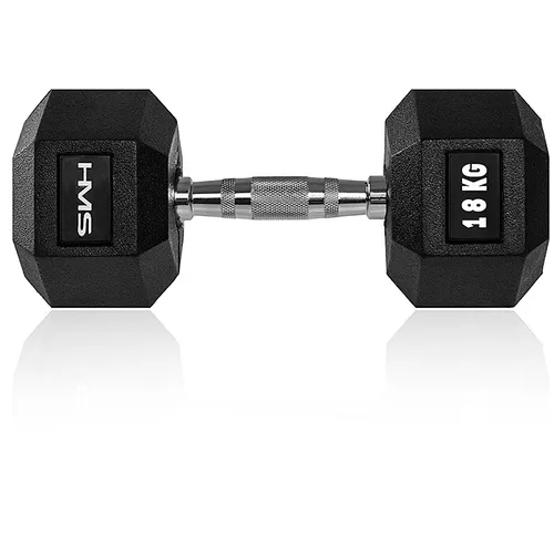 HEX PRO 18 KG HANTLA HMS - Robuste Kurzhantel für effektives Muskeltraining - Kurzhantel, 18 kg, ideal für intensives Krafttraining und Muskelaufbau, sorgt für optimale Stabilität und Halt.