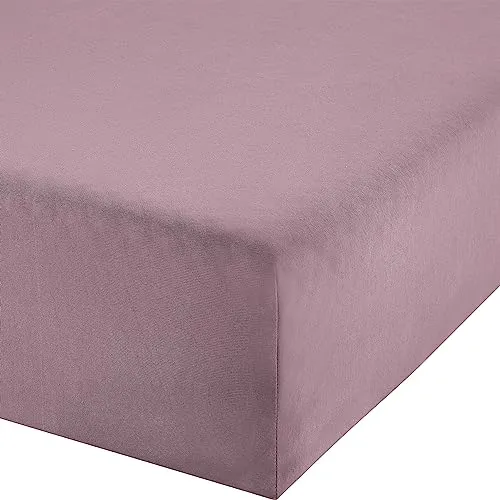 Erwin Müller Boxspringbett-Spannbettlaken Freising Elasthan-Jersey-Stretch - Mauve Größe 90x190 cm - 100x220 cm - dehnbar, antipilling, bügelfrei, Rundumgummi