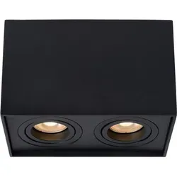 Moderne Deckenlampe Aluminium GU10 2-flammig Schwarz - Elegante, dreh- und schwenkbare Deckenleuchte aus Aluminium für gezielte Beleuchtung. Ideal für Wohnzimmer, Esszimmer und Küche. Individuelle Lichtgestaltung durch wählbare GU10 Leuchtmittel.