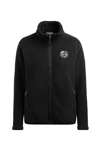 SOCCX Damen Fleecejacke im Sherpa-Look Black, Xxl
