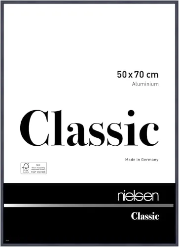 nielsen Bilderrahmen 50 x 70 cm Aluminium Blau glanz - Eleganter Aluminium Bilderrahmen in Blau glanz für Poster im Hoch- und Querformat. Mit Echtglas und stabiler MDF-Rückwand für einfache Montage. Qualität Made in Germany, FSC-zertifiziert.