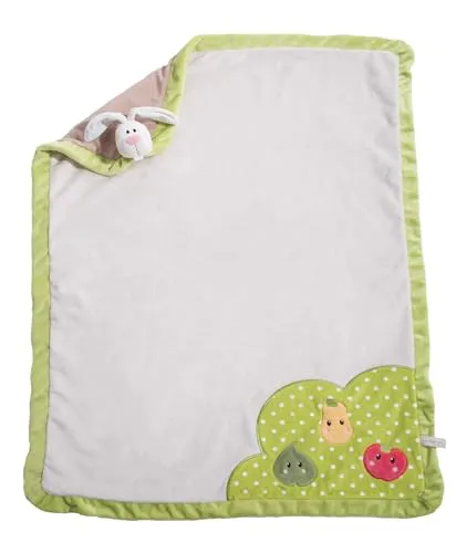NICI 49046 Baby Schmuse-Hase - 75x100cm bunte Kuscheldecke, flauschig und ideal zur Förderung der Sinne von Neugeborenen