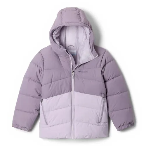 Columbia Arctic Blast II Jacket - Schieferlila, Lavendelperl (XS) - Kinder Skijacken mit wind- und wasserdichtem Material, ideal für Skifahren und Alltag. Thermarator-Isolierung sorgt für Wärme, während zahlreiche Taschen und eine verstellbare Kapuze praktischen Komfort bieten.