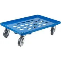 Transportroller für Euroboxen 60x40cm mit Gummirädern blau in blau von Proregal