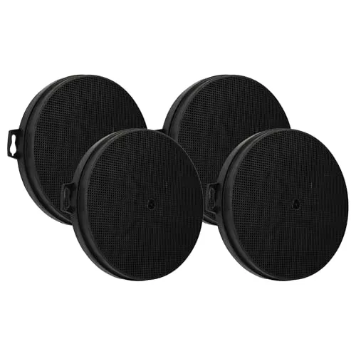 vhbw 4x Aktivkohlefilter kompatibel mit Bosch DKE935AGB/06, DKE935EEU/05, DKE935EEU/03, DKE935EEU/01, DKE936A/01 Dunstabzugshaube - 21 cm