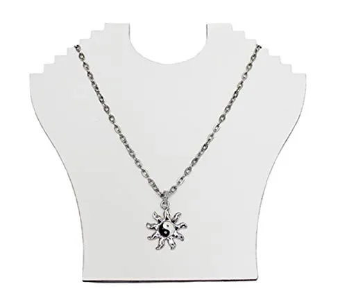 Yudu Kettenhalter Schmuckdisplay Schmuckbüste Schmuckhalter Schmuckständer zusammenklappar (Kunstleder Weiss)