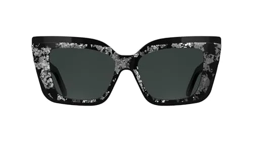 KARL LAGERFELD Women's Sunglasses KL6204S - Black/Silver with Solid Smoke Lens