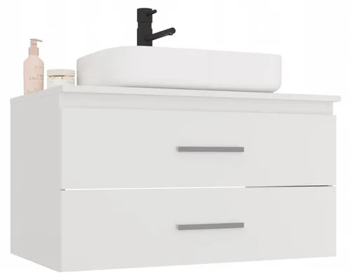 NEL 80 Badezimmer-Waschtischunterschrank, wandhängend, 2 Schubladen, 80 cm