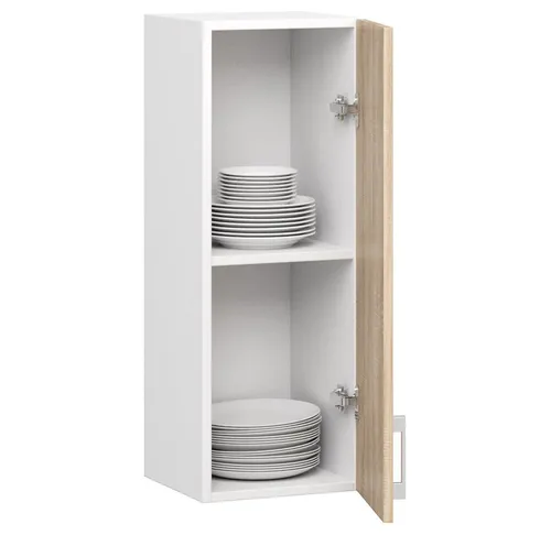 Raumhirsch Furniture Hängeschrank Lima, Weiß, Eiche Sonoma, 30x72x30.5 cm