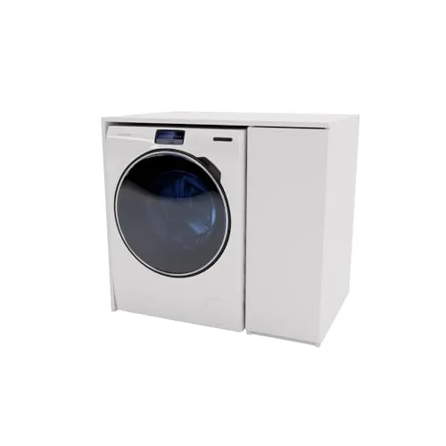 MRBLS_HOME Waschmaschinenschrank 96 X 88,5 X 62 cm (B/H/T) – Überbauschrank mit Stauraum für Trockner oder Geräte – Schrank für Waschmaschine – Trockner Schrank (Weiß Matt)