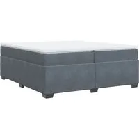 vidaXL Boxspringbett Dunkelgrau 200x200 cm mit Matratze - Gemütliches Boxspringbett mit weicher Samtoberfläche und Taschenfederkernmatratze für optimalen Schlafkomfort. Ideal für entspannte Nächte und erholsame Träume.