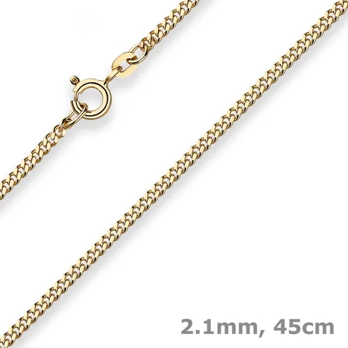 Schmuck Krone Goldkette 2,1mm Panzerkette aus 375 Gelbgold 45cm - Elegante 2,1mm Panzerkette aus 375 Gelbgold, 45 cm lang. Ideal für jeden Anlass, verleiht jedem Outfit einen Hauch von Luxus und Stil. Perfekt als Geschenk oder für den eigenen Schmuckkasten! Jetzt entdecken!