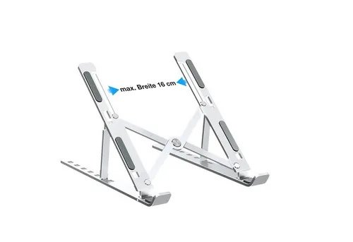 Tec-Expert Laptop-Ständer Faltbarer Metall Notebook Laptop Tablet Buch Halter, 7 Positionen, (1-tlg., Computer Ständer Halterung Stativ universal einsetzbar)