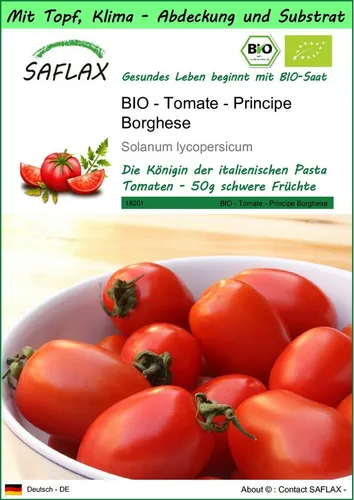 SAFLAX Gemüsesamen SAFLAX - Garden to go - BIO - Tomate - Principe Borghese