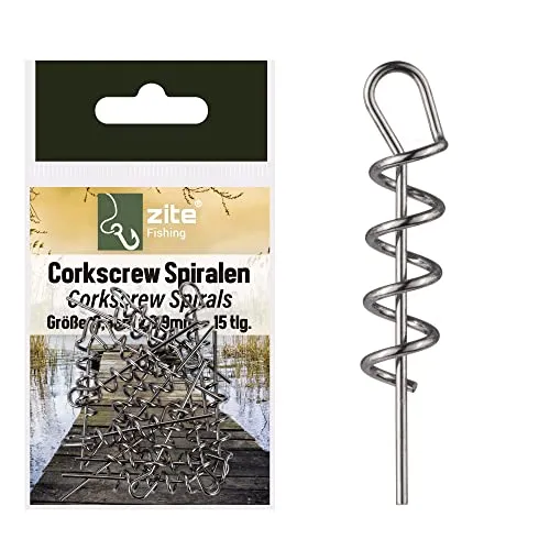 Zite Fishing Cork-Screw Spiralen 15 Stück in silber von Zite