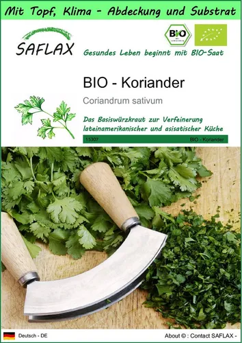 SAFLAX Kräutersamen SAFLAX - Garden to go - BIO - Koriander
