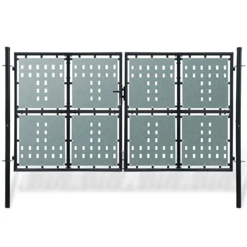 vidaXL Zauntor Einzeltor 300x200cm - Modernes Gartentor aus pulverbeschichtetem Stahl - Dekorative Zäune: Hochstabil und rostbeständig, ideal für sichere und stilvolle Zugänge zu Ihrem Garten oder Hinterhof.