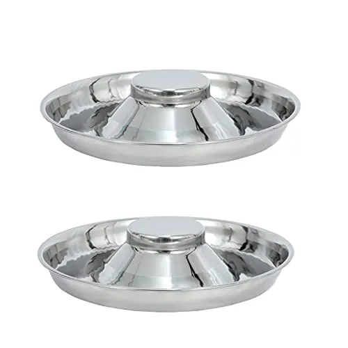 Stücke Welpen Edelstahl Hundenapf - LEACOOLKEY Hundefutter Wasserschale Langsam fütternde Entwöhnungsschüssel für Kleine Hunde Katzen Haustiere 2