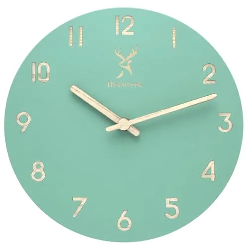 Holzwerk Wanduhr Designer Loft in grün von Holzwerk Germany