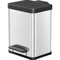 Hailo Öko uno Plus M Mülleimer 17,0 l - silber, elegantes Design mit Tretmechanik für hygienische Müllentsorgung und einfache Handhabung