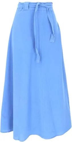 Weit schwingender Wickelrock - Boho Baumwoll-Sommerrock für starke Frauen - Kategorie: Röcke, 100% Baumwolle, fair gehandelt in Nepal, ideal für Frühling und Sommer, bietet Komfort und einen lässigen Ethno-Stil.