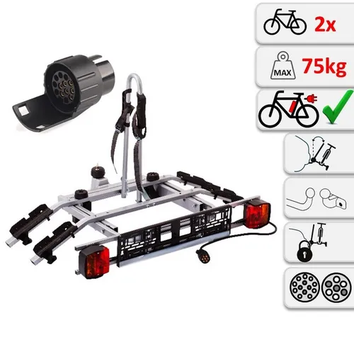 AHK Fahrradträger für Anhängerkupplung für 2 Fahrräder Heckträger abklappbar