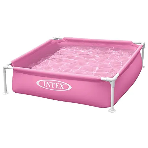 Intex 57172NP - Mini Frame Pool Rosa, Stahl und PVC, Rosa, 122x122x30 cm
