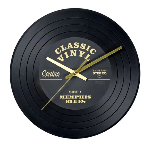 Design Schallplattenuhr Wanduhr 30 cm geräuscharm Retro Musik Rock