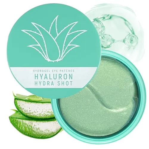 Victoria Beauty 60 Pads Hyaluron Augenpads gegen Augenringe, Tränensäcke und Schwellungen kühlend mit Niacinamide und Aloe Vera, Hyaluronsäure Augenmaske, Hyaluronic Acid Under Eye Patches