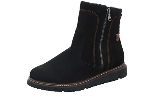 Waldläufer 604801 202 740 Stiefel schwarz 41 EU - Wanderschuhe für Damen, elegant und sehr weit geschnitten, perfekt für lange Wanderungen und optimalen Komfort.