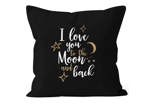 MoonWorks Dekokissen Kissenbezug für Freund, I love you to the moon and back Geschenk Liebe Moonworks