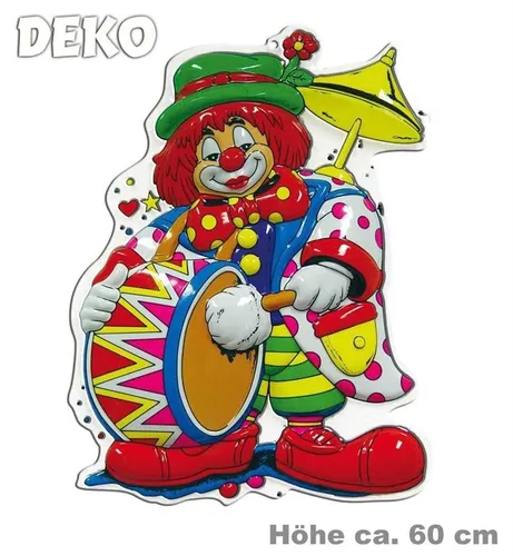 Wanddeko Clown mit Trommel