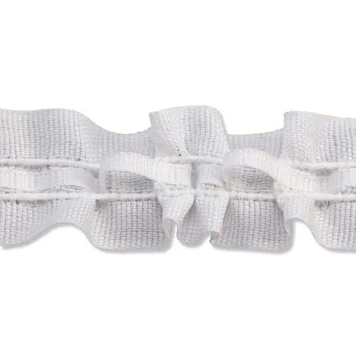 Interdeco Gardinenband/Kräuselband Universal Weiß, 22 mm für Gardinen, 10 Meter