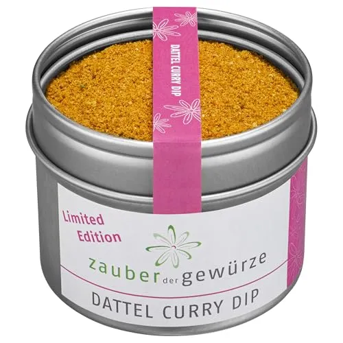 Zauber der Gewürze Dattel Curry Dip – fruchtig-würzige Dip-Gewürzmischung für leckeren Curry Dattel Dip, ideal zu Brot, Bowls, Gemüse und Grillgerichten, 50 g