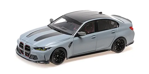 Minichamps 110023501 BMW M3 CS 2023 GREY METALLIC 1:18 Standmodell - Detailiertes 1:18 Standmodell eines BMW M3 CS in Grau, mit offenen Hauben und Türen. Perfekt für Sammler und Autoliebhaber.