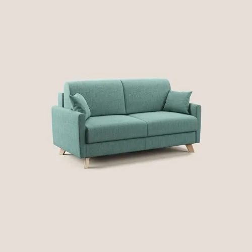 Divani.Store Schlafsofa, Holz, Teal, 160 cm (mat. 120x197) in türkis von Divani.Store