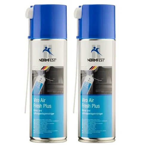 Normfest Viro Air Fresh Plus – Klimaanlagen-Desinfektion und Geruchsentferner für Fahrzeuge, bekämpft Bakterien, Pilze und Keime, frischer Zitrusduft, einfache Anwendung, 2x 300ml