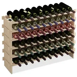 Erweiterbares Weinregal aus Holz für 60 Flaschen - Weinregal für 60 Flaschen, stapelbar und aus hochwertigem Holz, ideal für Weinliebhaber, die Platz sparen möchten.