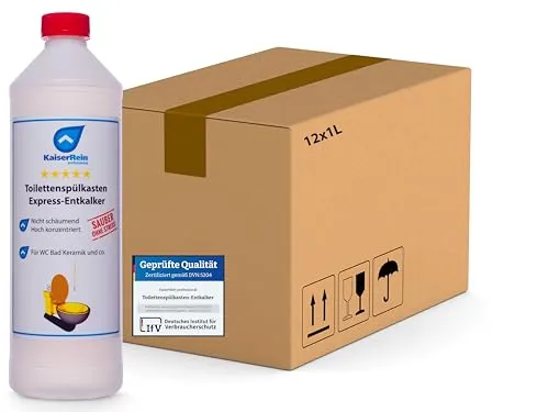 KaiserRein Toilettenspülkasten Express-Entkalker 12x 1L - Extra starker Kalklöser für Kalkablagerungen in WC, Spülkästen und Keramik, Entkalker, Spülkasten Reiniger