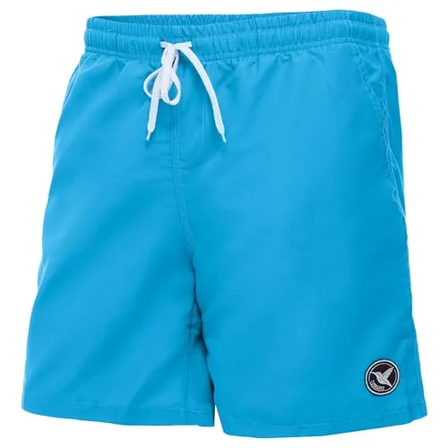 Ladeheid Badehose Herren, Bequeme Lange Badeshorts mit Breitem Gummibund, Kordelzug und Taschen, Schwimmhose Boardshorts – LA40-129 (HellBlau, S)