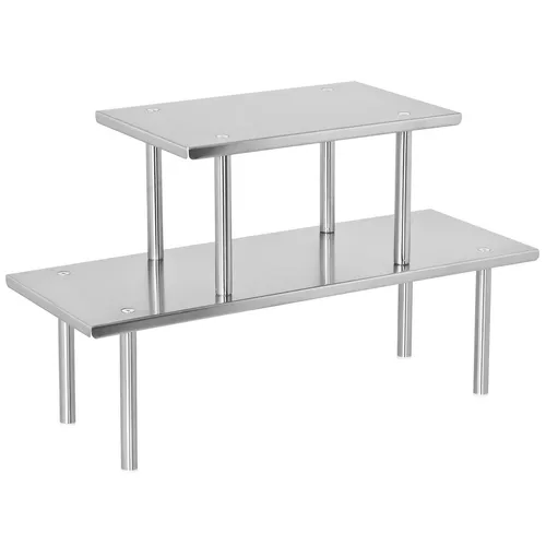 bremermann Küchenregal aus Edelstahl - Praktisches Universalregal mit zwei Ablagen, ideal für Gewürze und Küchenutensilien, robust und stilvoll aus Edelstahl gefertigt.